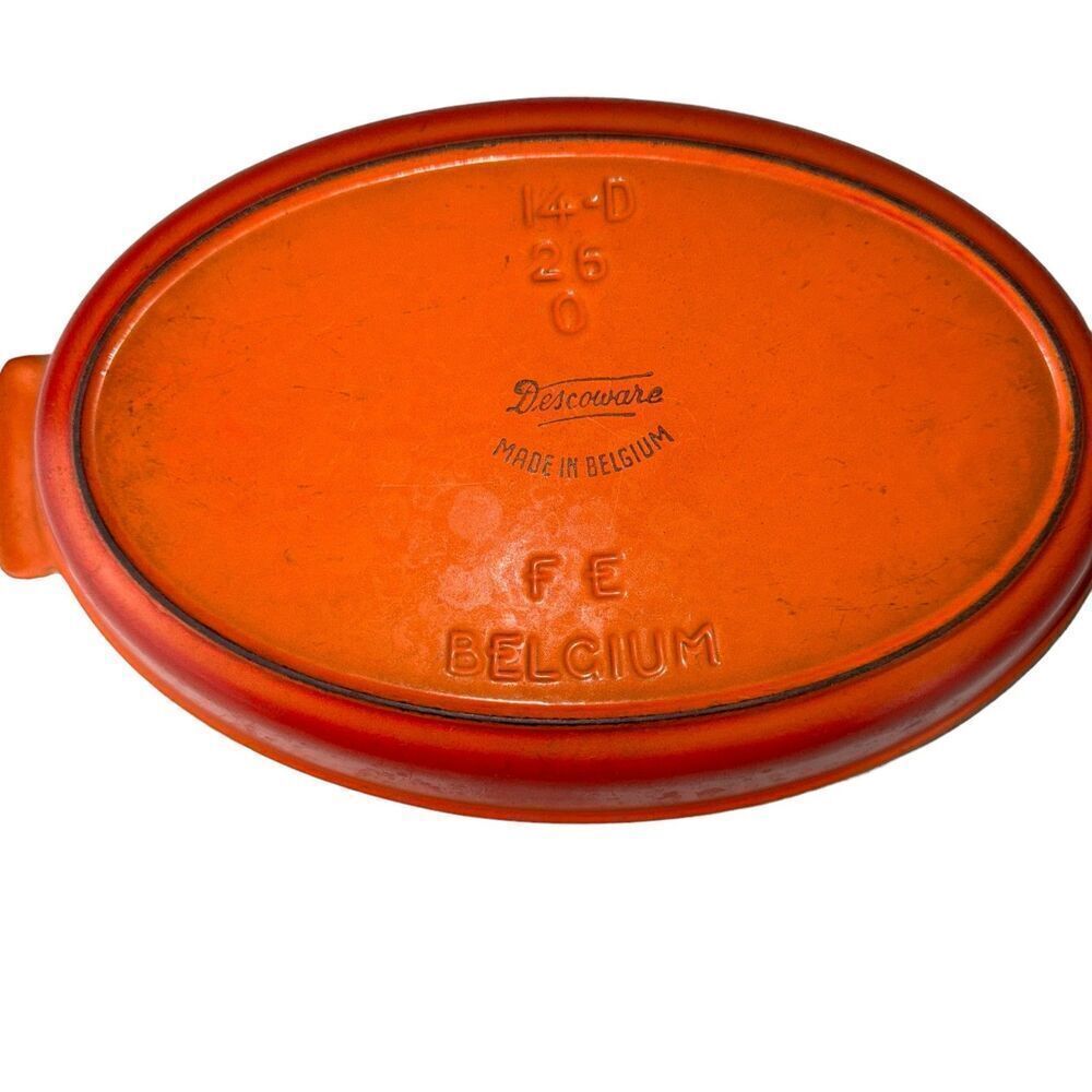 Descoware 14-D Oval Enameled Cast Iron Au Gratin Baking Dish Pan FE Belgium